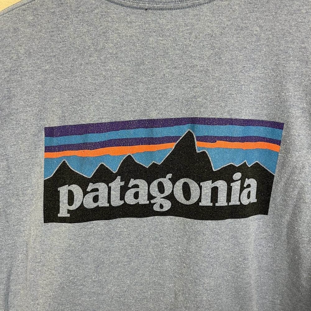 Patagonia P-6 Pocket Responsibili-Tee Men’s M Medium Blue Recycled - Picture 2 of 6